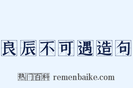 良辰不可遇造句是什么意思的图片